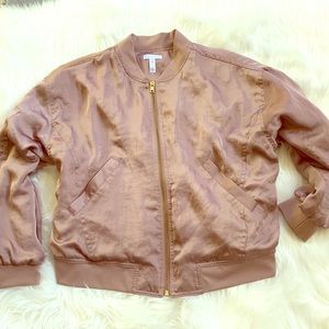 Leith blush bomber style jacket xs nwot